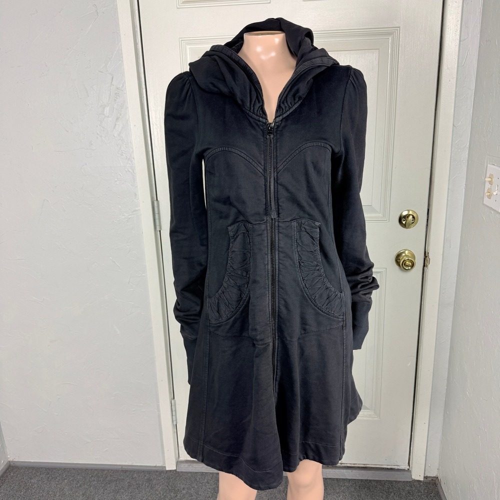 Prairie Underground Women's Top Shirt S full zip Sweatshirt hooded Tunic Long Z4